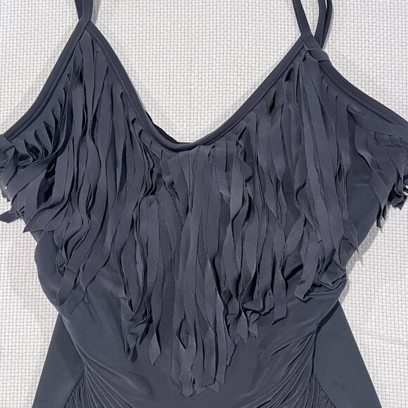 Magicsuit Blaire One-Piece Swimsuit Sz 12 Gray Fringe Ruched Slimming Underwire - Picture 5 of 9